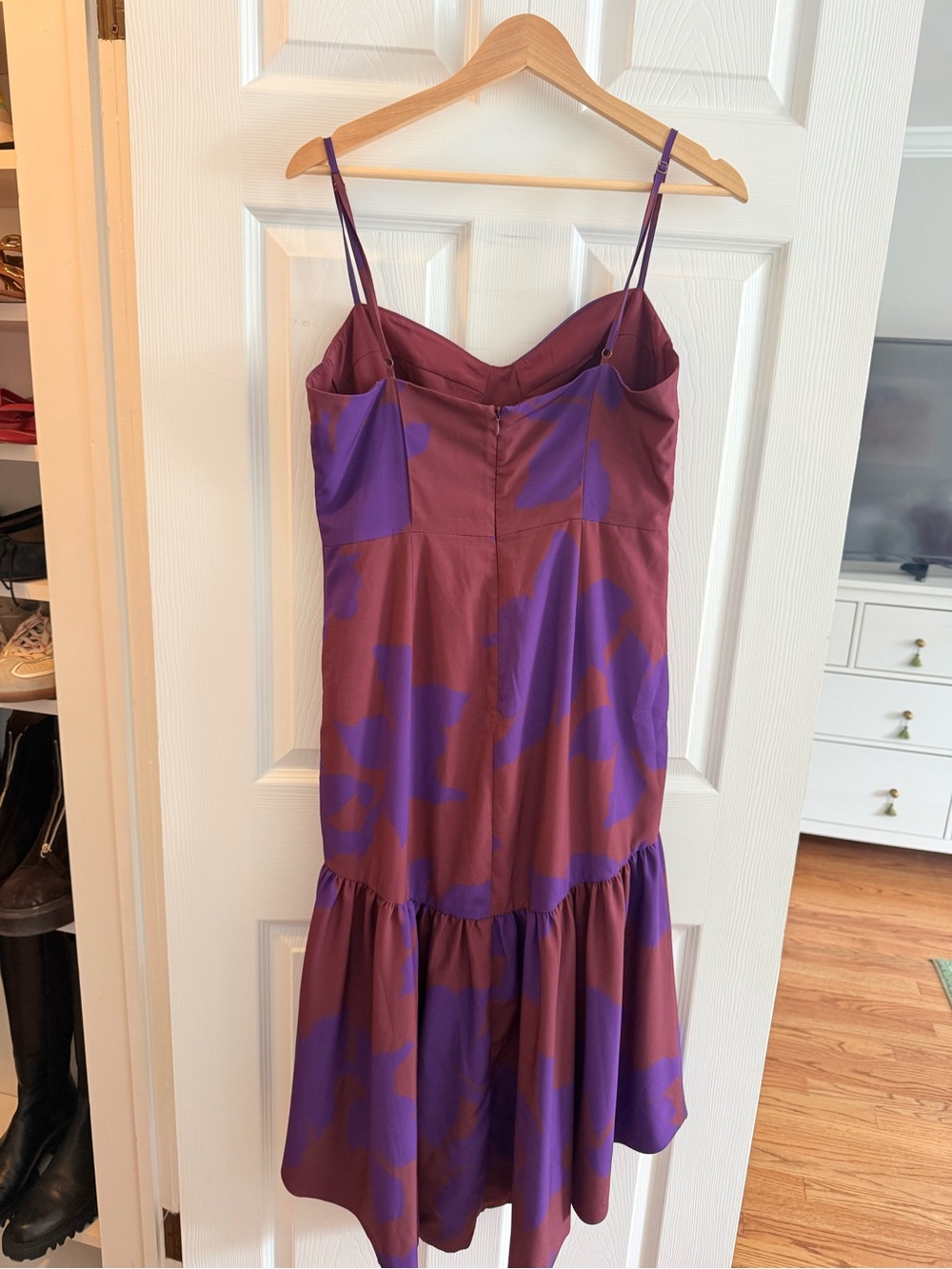 Hutch Purple and Burgundy Floral Midi Dress - - Picture 2 of 5